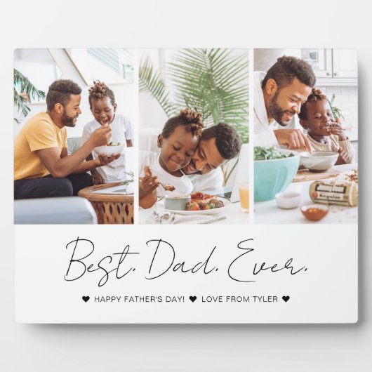 Moderne beste vader ooit Vaderdag Foto Collage Fotoplaat (Voorkant)