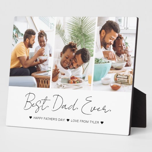 Moderne beste vader ooit Vaderdag Foto Collage Fotoplaat (Zijkant)