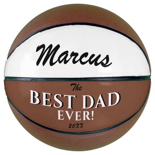 Moderne Beste Vader Ooit Vaderdag Noem Naam Basketbal (Voorkant)