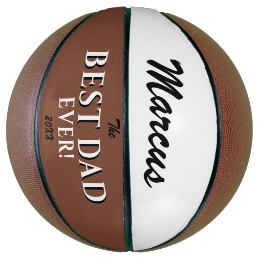Moderne Beste Vader Ooit Vaderdag Noem Naam Basketbal (Verticaal)