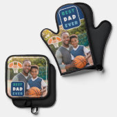 Moderne beste vader ooit Vaderdag Ovenwant & Pannenlap Set (Voorkant / Achterkant)