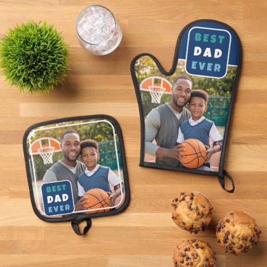 Moderne beste vader ooit Vaderdag Ovenwant & Pannenlap Set (Top down)