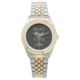 Moderne beste vader ooit zwart Gold Silver Horloge