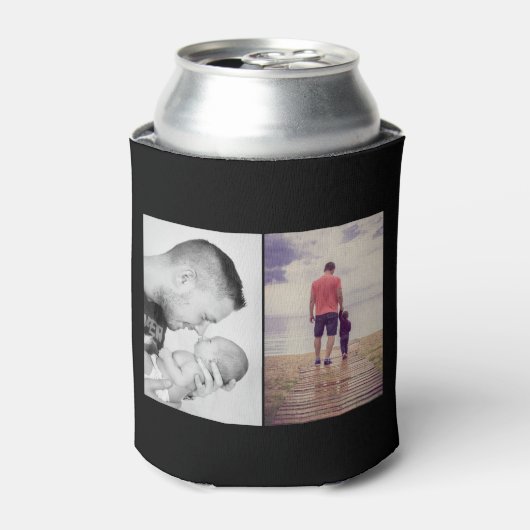 Moderne beste vader op dag 2 Foto Collage Blikjeskoeler (Blikje Voorkant)