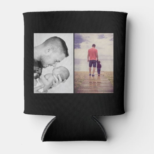 Moderne beste vader op dag 2 Foto Collage Blikjeskoeler (Voorkant)