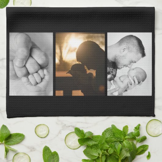 Moderne beste vader op dag van vader 3 Foto Theedoek (Gevouwen)