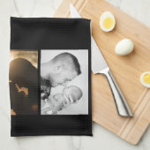 Moderne beste vader op dag van vader 3 Foto Theedoek (Quarter Fold)