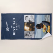 Moderne beste vader op vaderdag Keepasje 4 Foto Strandlaken (Voorkant)