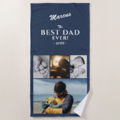 Moderne beste vader op vaderdag Keepasje 4 Foto Strandlaken (Voorkant)