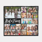 Moderne Beste Vrienden 16 Fotocollage Uw Kleur Fleece Deken (Voorkant (Horizontaal))