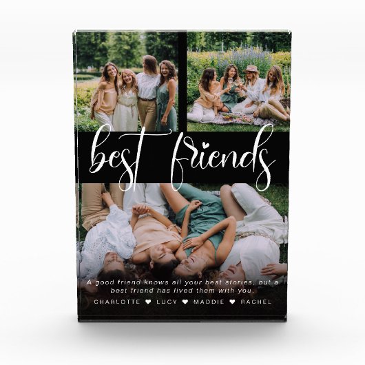 Moderne Beste vrienden 3 Foto Collage & aangepaste (Voorkant)