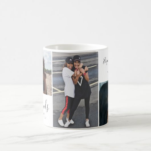 Moderne beste vrienden 3 Foto collage BFF Besties Koffiemok (Center)