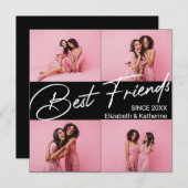 Moderne beste vrienden 4 foto collage cadeau bedankkaart (Voorkant / Achterkant)