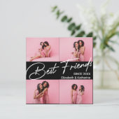 Moderne beste vrienden 4 foto collage cadeau bedankkaart (Staand voorkant)
