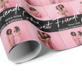 Moderne beste vrienden 4 foto collage cadeau cadeaupapier (Rol Hoek)