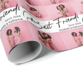 Moderne beste vrienden 4 foto collage cadeau cadeaupapier (Rol Hoek)