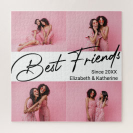 Moderne beste vrienden 4 foto collage cadeau legpuzzel