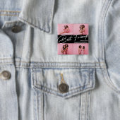 Moderne beste vrienden 4 foto collage cadeau vierkante button 5,1 cm (In situ)