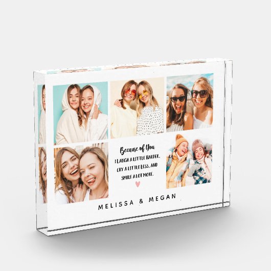 Moderne beste vrienden 5 fotocollage blok (Links)