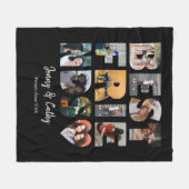 Moderne Beste Vrienden Besties Fotocollage Zwart Fleece Deken (Voorkant (Horizontaal))