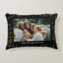 Moderne beste vrienden BFF Besties Foto zwart Gold Accent Kussen