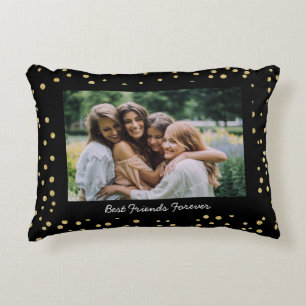 Moderne beste vrienden BFF Besties Foto zwart Gold Accent Kussen