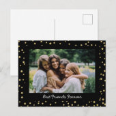 Moderne beste vrienden BFF Besties Foto zwart Gold Briefkaart (Voorkant / Achterkant)