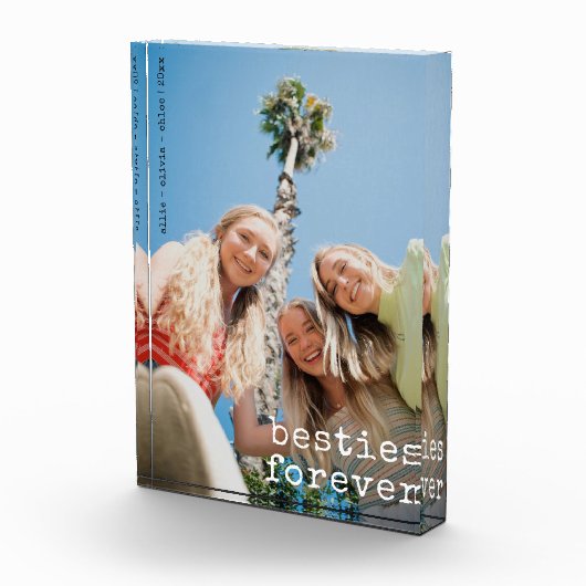 Moderne Beste Vrienden Custom Besties Forever Over Fotoblokken (Rechts)