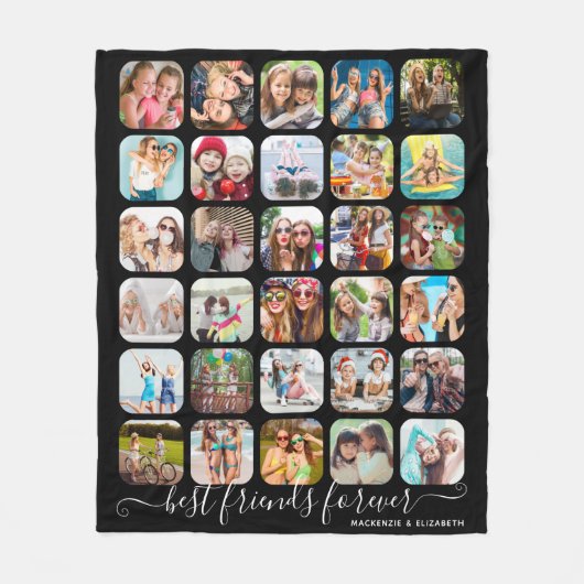 Moderne BESTE VRIENDEN FOREVER 30 Fotocollage Fleece Deken (Voorkant)