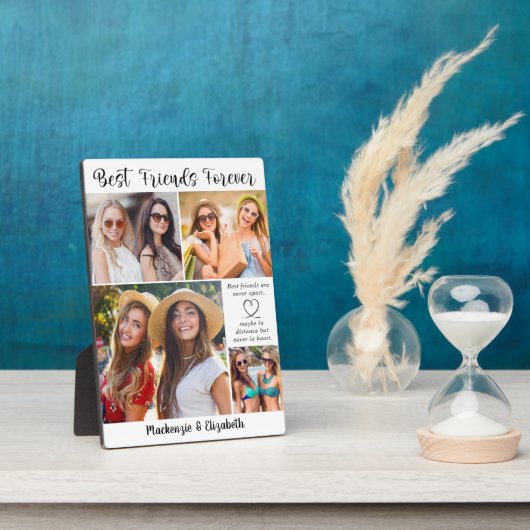 Moderne beste vrienden foto Collage BFF Quote Fotoplaat (Zijkant)