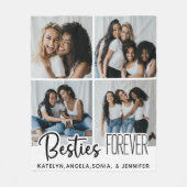 Moderne beste vrienden gepersonaliseerde chique 4 fleece deken (Voorkant)