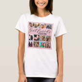 Moderne beste vrienden roze fotocollage t-shirt (Voorkant)