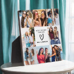 Moderne Beste Vrienden Voor Altijd Foto Collage Na Fotoplaat<br><div class="desc">De Modern Best Friends Forever Photo Collage Names Plaque is een stijlvolle en gepersonaliseerde manier om je beste vriendschappen te vieren. Met meerdere fotoslots kunt u met deze plaquette uw beste herinneringen samen laten zien, met de optie om beide namen op te nemen voor een aangepast tintje. Perfect voor verjaardagen,...</div>