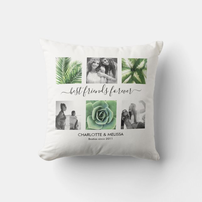 Moderne beste vrienden voor altijd fotocollage kussen (Voorkant)