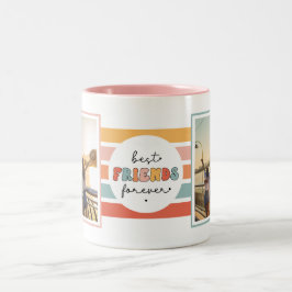 Moderne beste vrienden voor altijd retro aangepast tweekleurige koffiemok