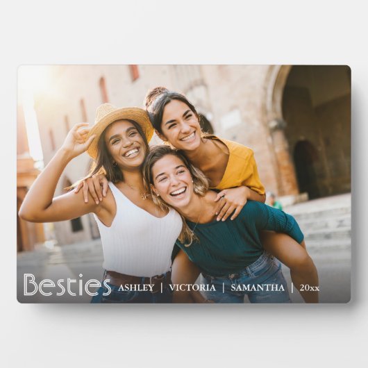 Moderne beste vrienden voor altijd vriendschap fotoplaat (voorkant)