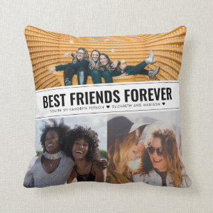 Moderne beste vrienden voor ooit BFF 3 Foto Collag Kussen