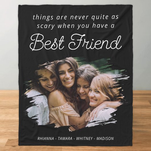 Moderne beste vriendenknoppen voor BFF-foto's Fleece Deken