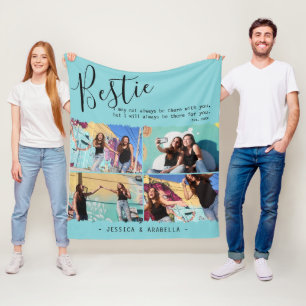Moderne beste vriendin quote fotocollage gepersona fleece deken