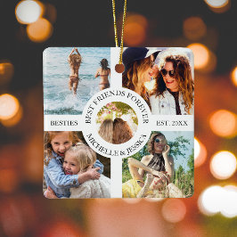 Moderne Beste Vriendinnen Voor Altijd Fotocollage  Keramisch Ornament