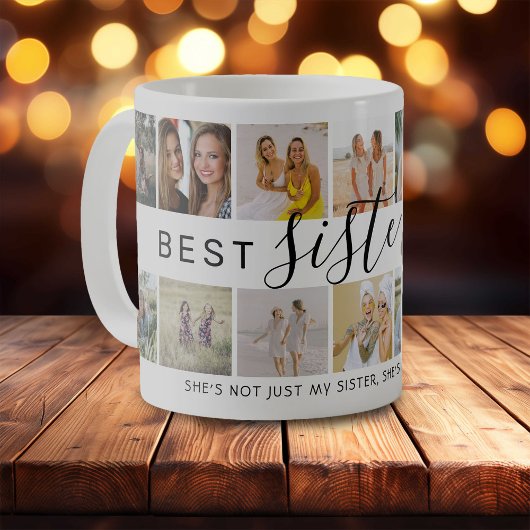 Moderne 'Beste Zus Ooit' Fotocollage Koffiemok