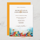 Moderne bestemming Bruiloft Mexico Beach Kaart (Voorkant / Achterkant)