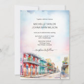 Moderne bestemming Bruiloft New Orleans Waterverf Kaart (Voorkant)