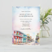 Moderne bestemming Bruiloft New Orleans Waterverf Kaart (Staand voorkant)