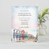 Moderne bestemming Bruiloft New Orleans Waterverf Kaart (Staand voorkant)