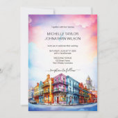 Moderne bestemming Bruiloft New Orleans Waterverf Kaart (Voorkant)