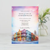 Moderne bestemming Bruiloft New Orleans Waterverf Kaart (Staand voorkant)