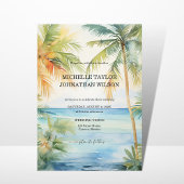 Moderne bestemming Bruiloft Palm Trees Strand Kaart