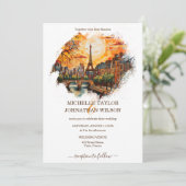 Moderne bestemming bruiloft Paris Eiffeltoren Kaart (Staand voorkant)