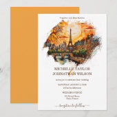 Moderne bestemming bruiloft Paris Eiffeltoren Kaart (Voorkant / Achterkant)